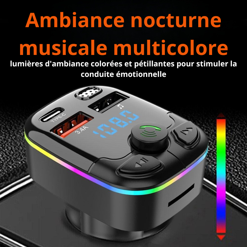 Transmetteur FM bluetooth pour voiture kit main libre – Image 5