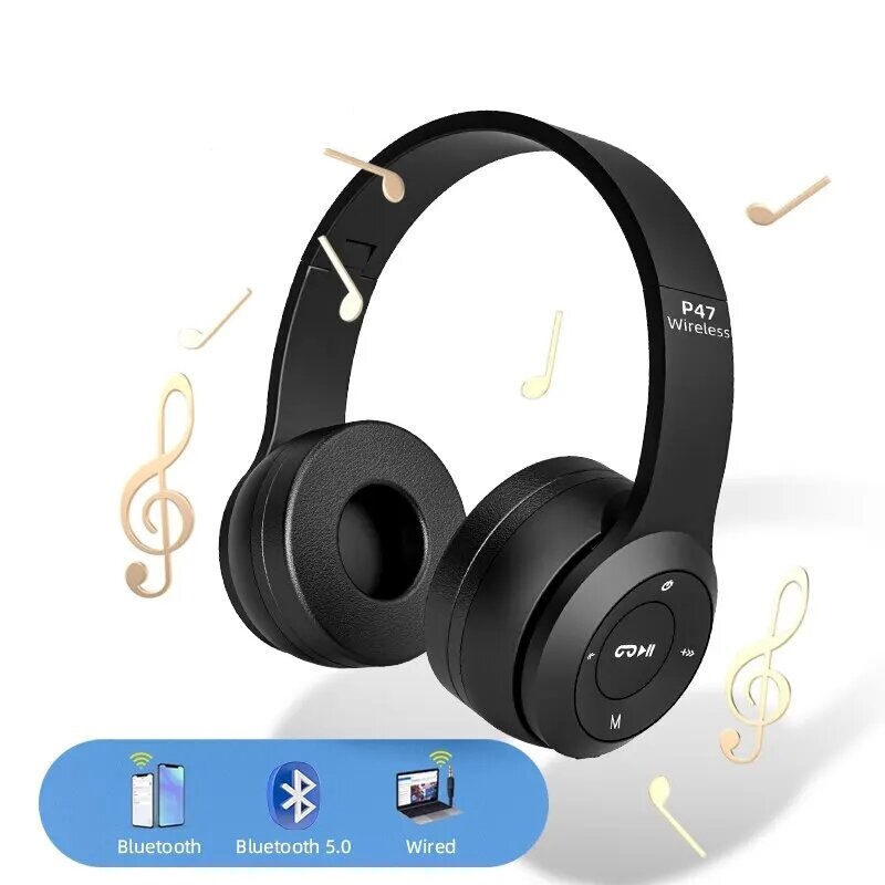 Casque bluetooth sans fil audio stéréo écouteurs portables – Image 8