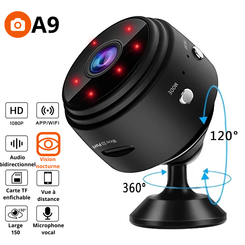 Mini caméra espion sans fil autonome avec enregistrement