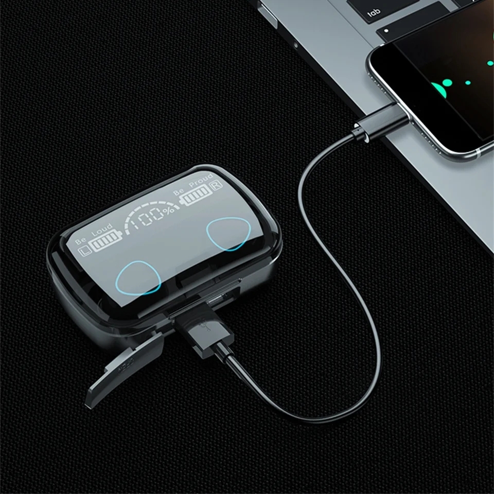 Écouteurs sans fil bluetooth anti-bruit casque stéréo affichage led – Image 3