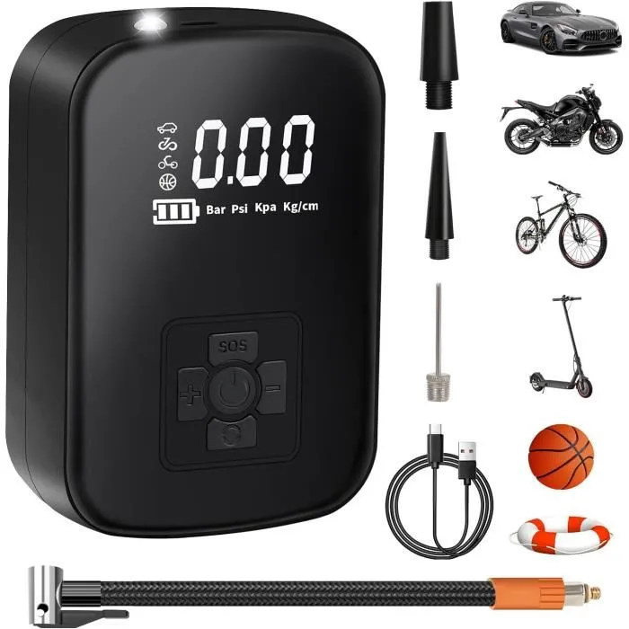 Compresseur d'air électrique portatif pour voiture moto vélo – Image 5