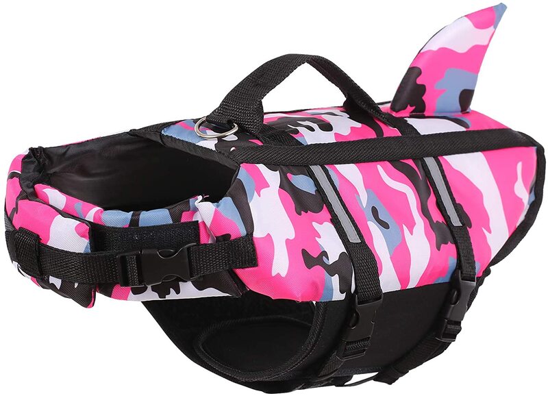 Gilet de sauvetage pour chien harnais sécurité style camouflage rose ou bleu – Image 6