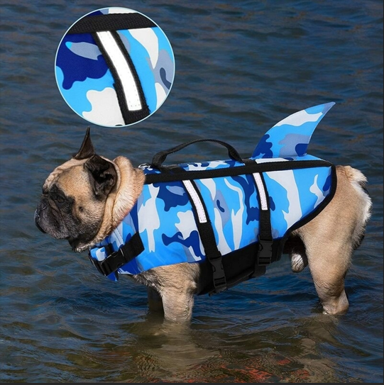 Gilet de sauvetage pour chien harnais sécurité style camouflage rose ou bleu – Image 5