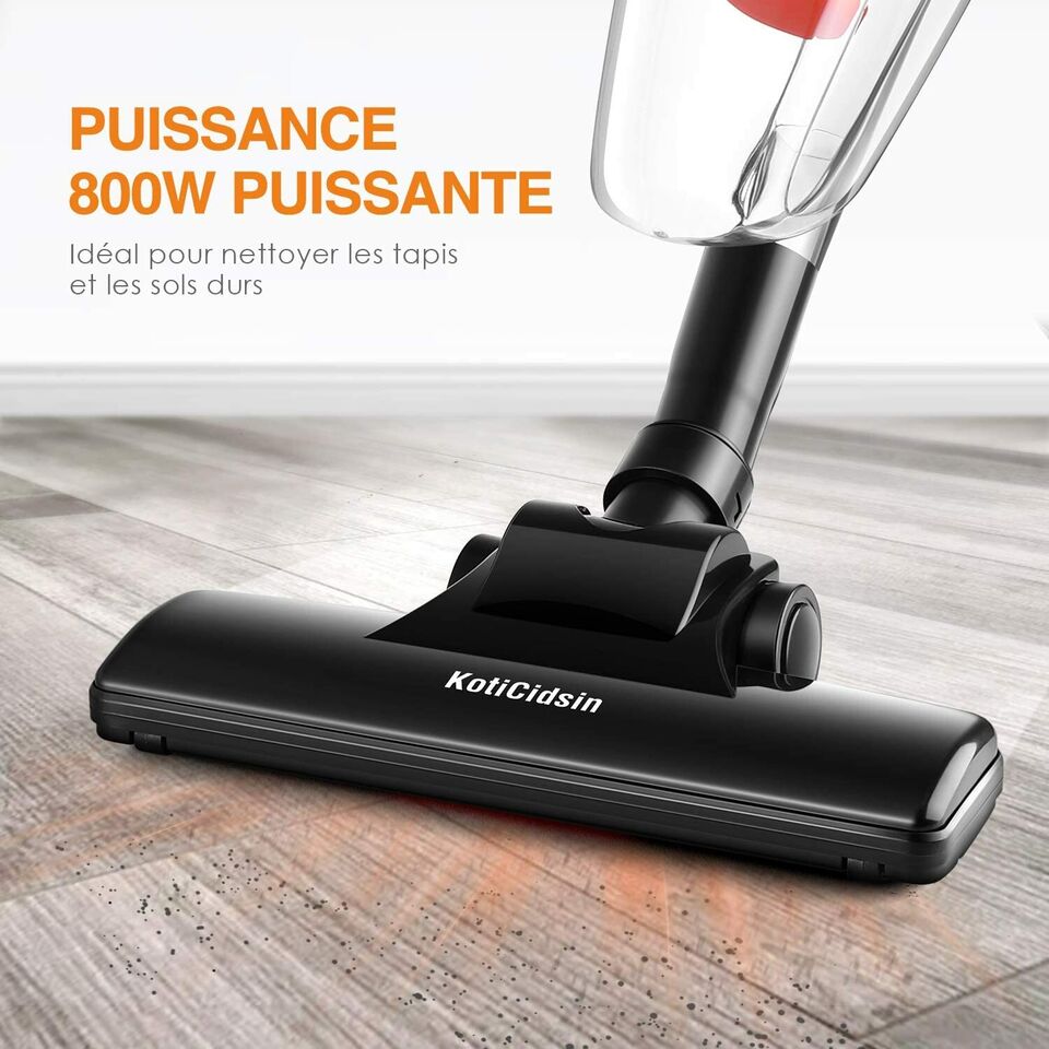 Aspirateur balai avec fil sans sac 2 en 1 filtration hepa 800W – Image 10
