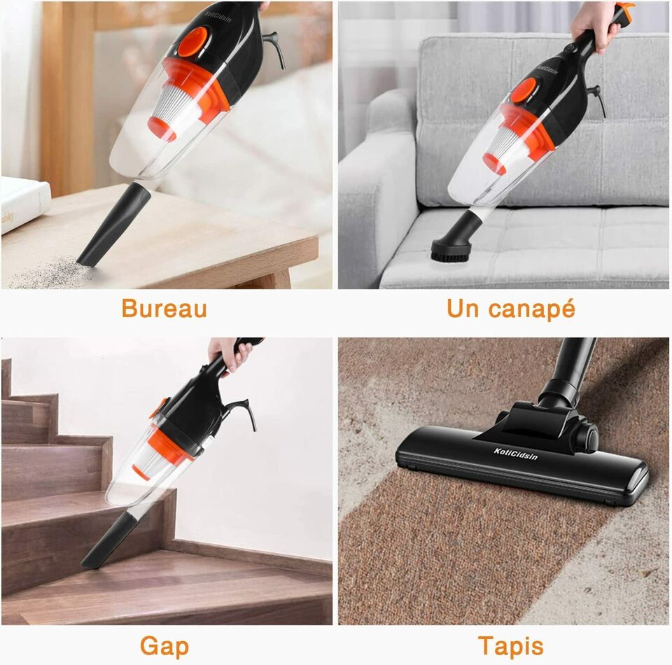 Aspirateur balai avec fil sans sac 2 en 1 filtration hepa 800W – Image 9